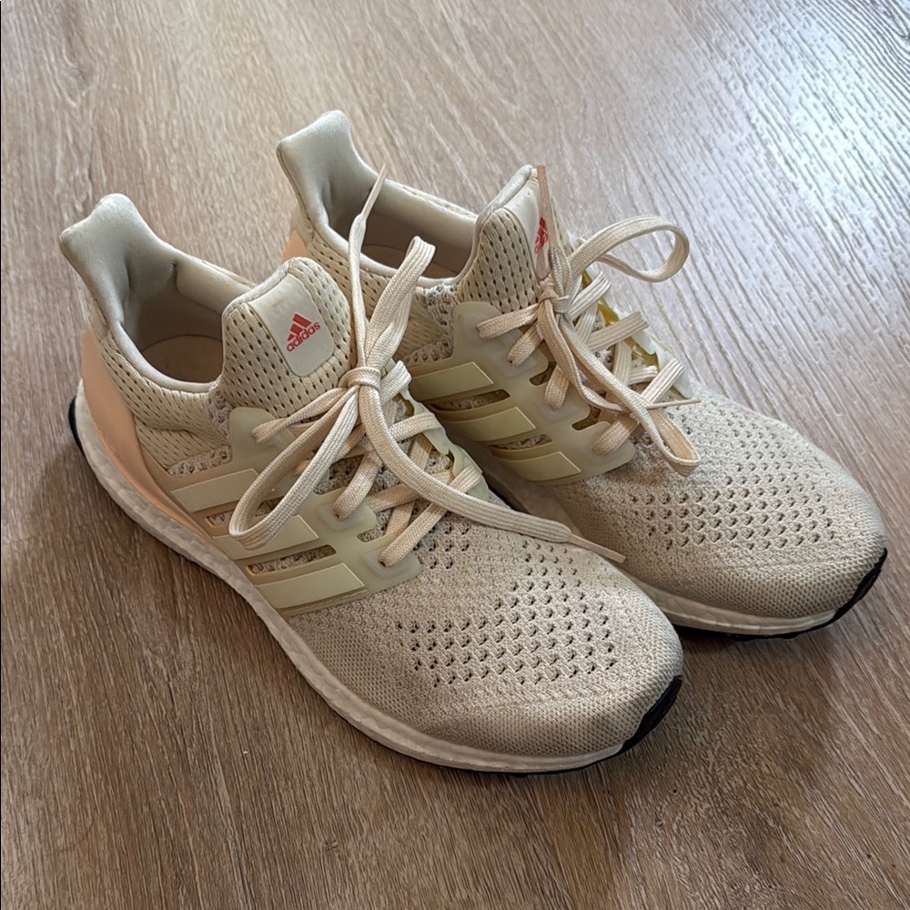 Adidas Cream Ultra Boost Athletic Shoes